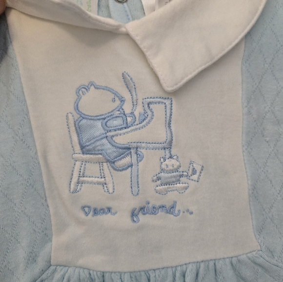 Set Of 4 Vintage Baby Blue Rompers Sets Carter's, Bright Future, Baby Bear - Picture 7 of 16